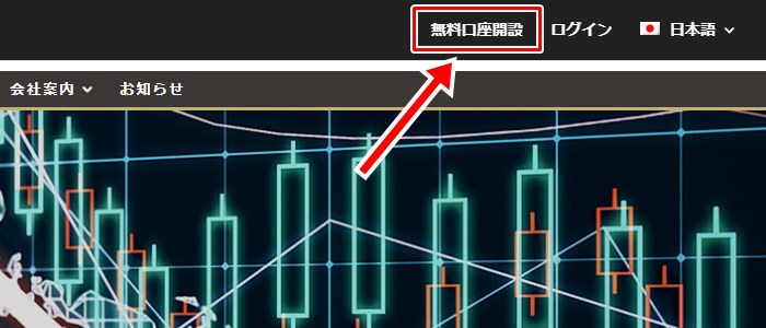 PCでの口座開設