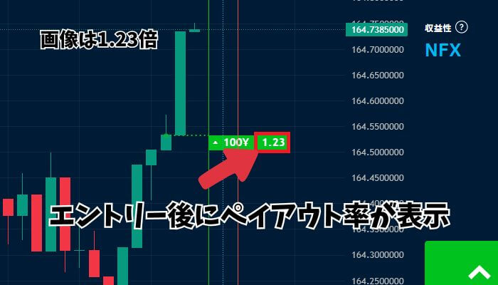 ペイアウト率はエントリー後に表示