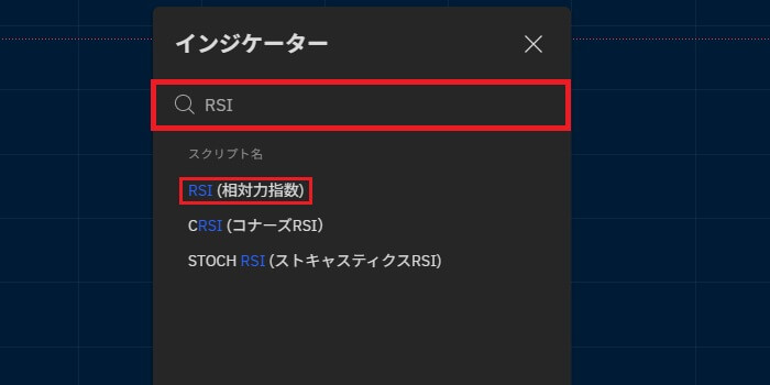 RSI（相対力指数）を選ぶ