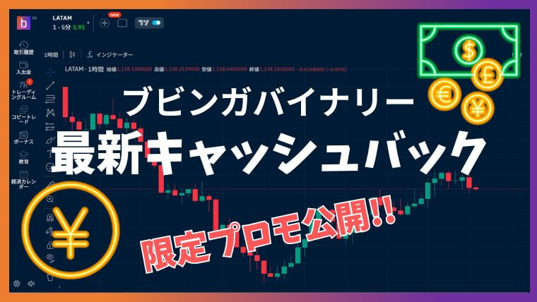ブビンガバイナリーのキャッシュバックと当サイト限定プロモコードの入力方法について