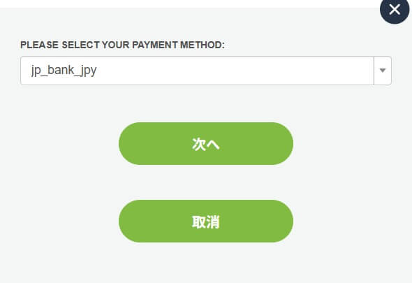 SticPayで入金する際の画面その4。